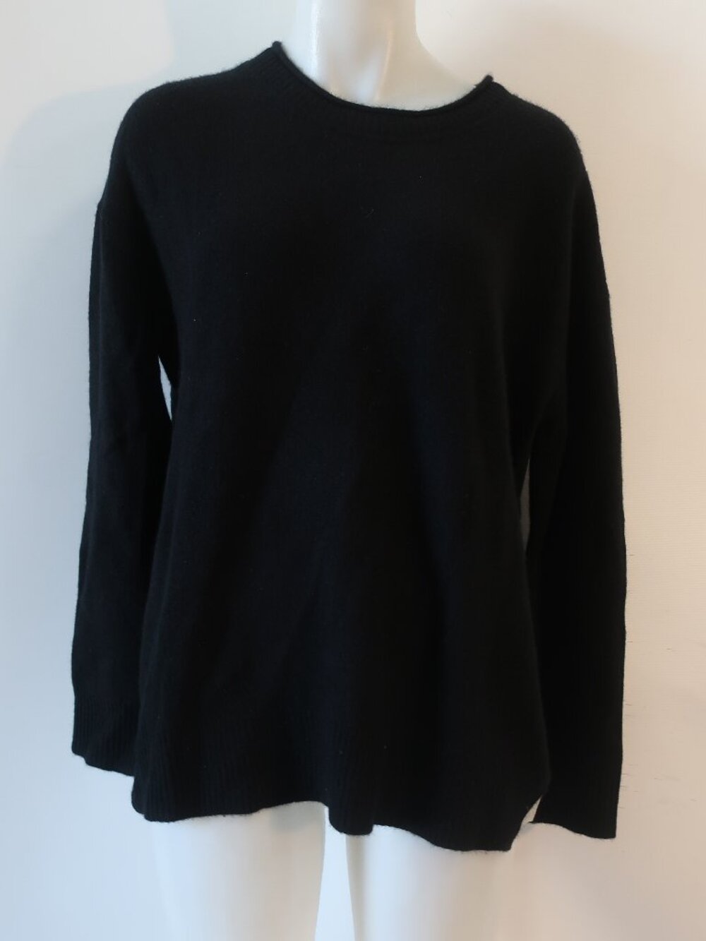 Mens James Perse Black Grey Side Contrast (Item-56) Pure Cashmere Sweater 2 US/M